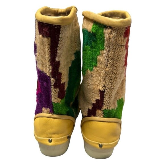 Vibrant Yellow and Multicolor Women's Moccasins - Picture 6 of 7